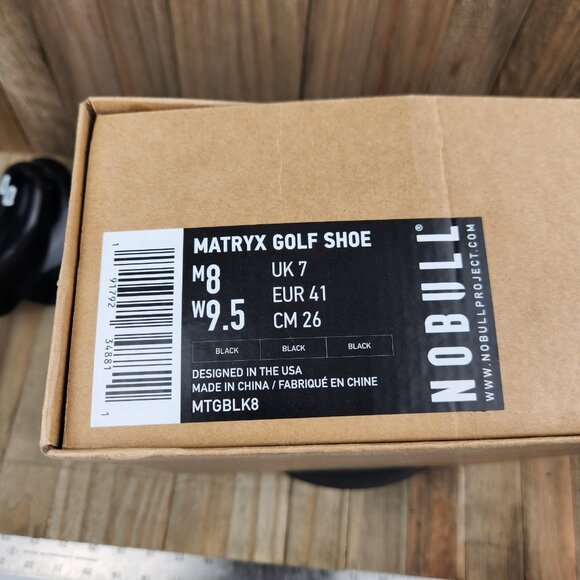 Nobull Matryx Womens size 9.5/Mens size 8 Black Spikeless Golf Shoes - Picture 11 of 11